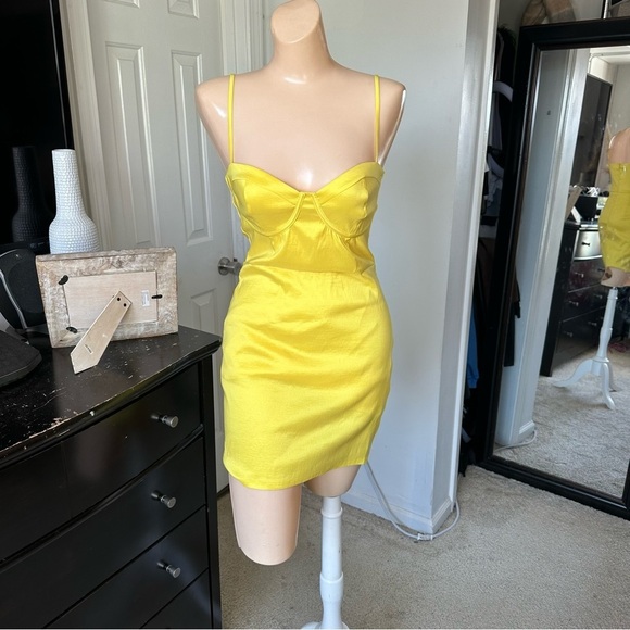 LULU’S BRILLIANT FLIRT TAFFETA BUSTIER MINI BODYCON DRESS - Picture 5 of 14